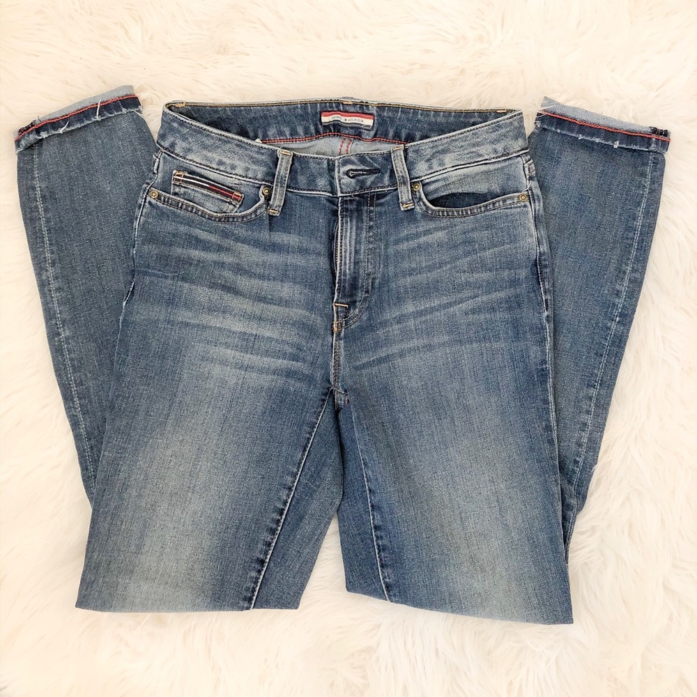 Tommy Hilfiger Distressed High Rise Skinny Jeans
